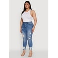 thumbnail image 3 of Women's Plus Size WAX High Waist Ripped Skinny Jeans, 3 of 5