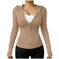 thumbnail image 4 of Hfnxid Women's Sun Shirts UPF 50+ UV Protection SPF Long Sleeve Quick Dry Stretch Top Summer Outdoor Workout Hiking Fishing Tops Khaki L, 4 of 8