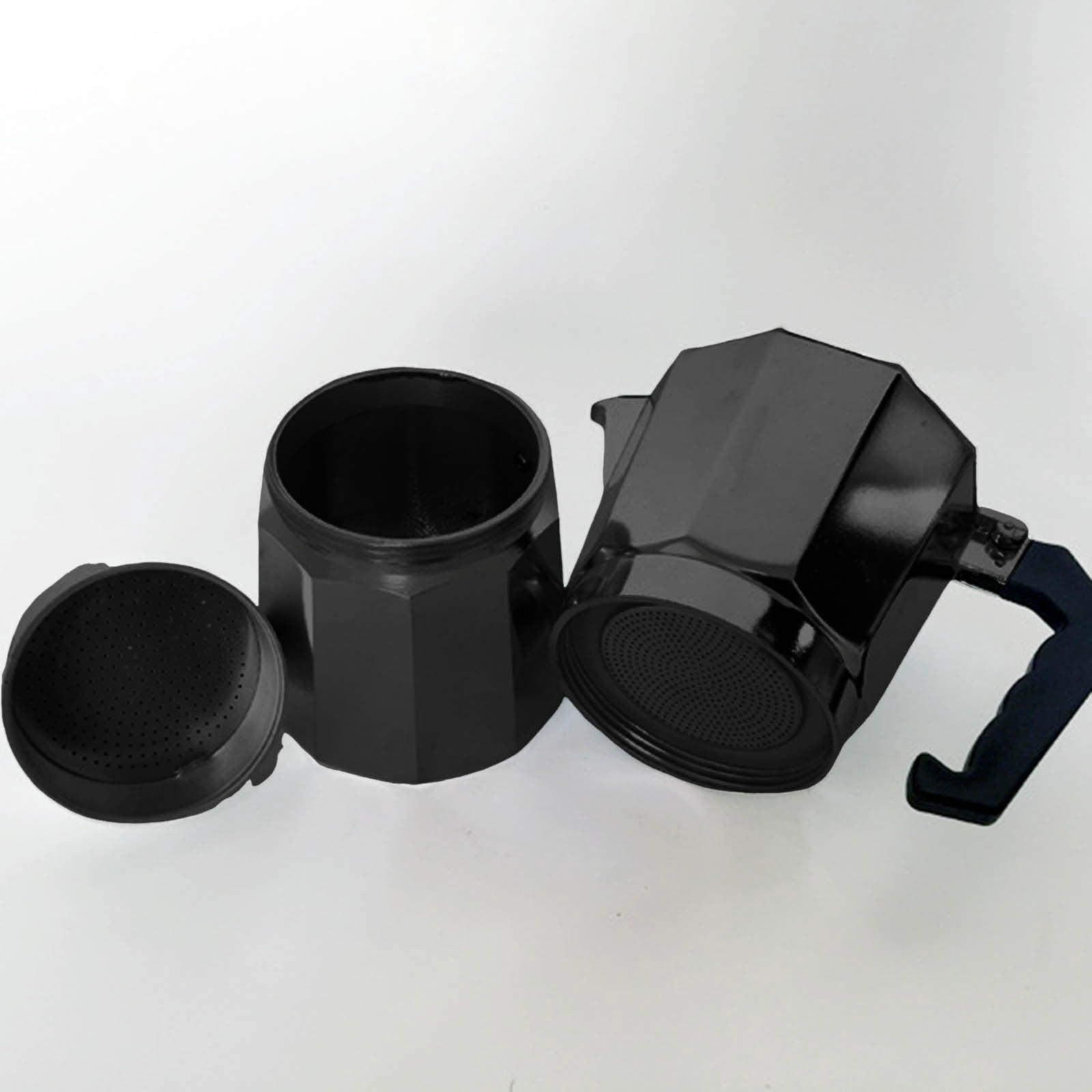Lolynie Black Coffee Machine 150 Ml/Capacity 3 Cups Suitable Stove Or Glass Aluminum Suitable For Stove Or Glass Pot Leak Proof Stovetop Nice For Cuban & Italian Style
