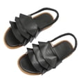 thumbnail image 3 of Kogui Toddler Girl Shoes Sandals Girl's Strappy Slide Flat Sandals Square Open Toe Dressy Dress Sandals Size 11 (Black,Little Kids 11), 3 of 7