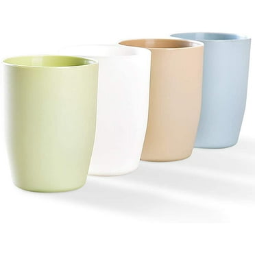 Qalabka Plastic Bathroom Cups, Clear Design, 4 Pieces,
