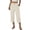 Beige, variant on Women's High Waisted Button‑Accent Elastic Wide Leg Roll‑Up Cuff Cropped Capri Pants with Side Pockets for Casual Daily Summer Wear