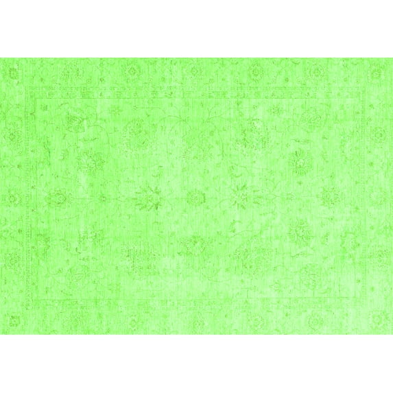 Ahgly Company Indoor Rectangle Oriental Green Traditional Area Rugs, 5' x 8'