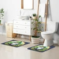 thumbnail image 5 of Toilet Rug U-Shaped Bathroom Rugs Non-Slip Soft Plush Machine Washable Contour Bath Mat Gnomes and Green Plant 24x20, 5 of 9