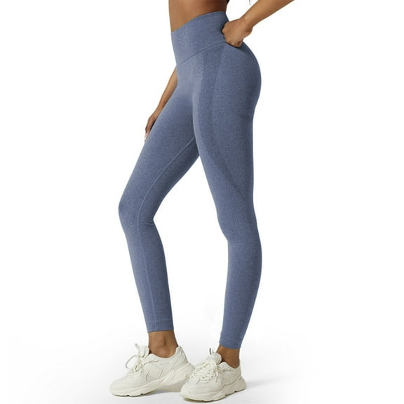 Sevevn Women's Solid Color Yoga Leggings Fitness Running Gym Sports Full Length Active Pants Yoga Pants