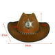 thumbnail image 4 of Injueey Sombrero de vaquero occidental clásico Sombrero para el sol con cuerda Elegante sombrero de para caballeros y damas Kits de decoración para fiestas Café, 4 of 6