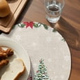 thumbnail image 5 of Christmas Round Placemats Set of 4 Xmas Tree Gnomes Place Mats Washable Woven Placemat Poinsettia Cardinal Bird Linen Circle Braided Table Mat for Kitchen Dining Table Party Home Decor 15 Inch, 5 of 8