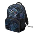 thumbnail image 2 of POLERO Durable Backpack for School Daypack, Polyester Fabric Adjustable Strap School Backpack, Cyber Dinosaur Print, 2 of 10