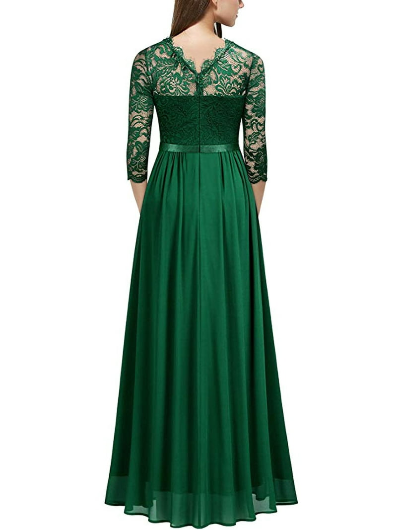 Cindysus Women Prom Gown Long Maxi Dress Floral Print Bridesmaid Dresses  Evening Sundress Elegant Green M - Walmart.com