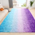 thumbnail image 4 of Junovo Gradient Modern Rugs Shaggy Rug Carpets for Bedroom, Living Room,Kids Room,6'x9',Blue/Purple, 4 of 7