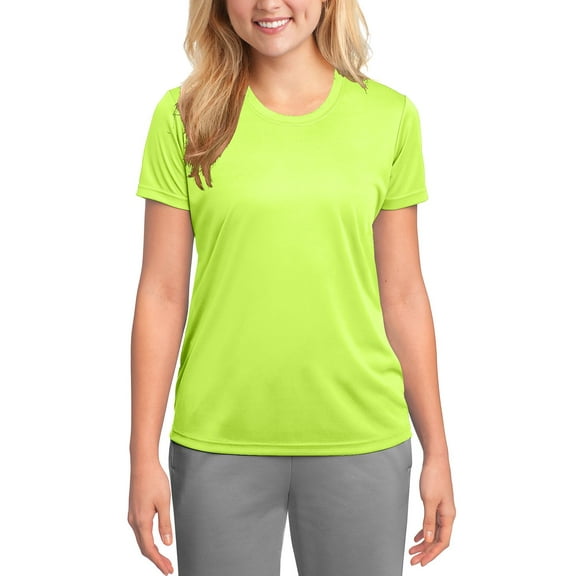JustBlanks Womens Performance Moisture Wicking Crew Neck Short Sleeve T-Shirt