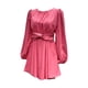thumbnail image 3 of Vestido fruncido de una línea Mini vestido fluido Vestido de fiesta de cóctel informal para mujer Ygjytge Rosa T M para Mujer, 3 of 7