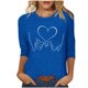 thumbnail image 1 of Tops de Cuello Redondo para las Mujeres Moda Impresa 3/4 Mangas Blusa Casual Top, Estante de Imitación, 1 of 5