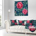 thumbnail image 3 of Designart Rose Illustration Watercolor - Floral Throw Pillow - 16x16, 3 of 5