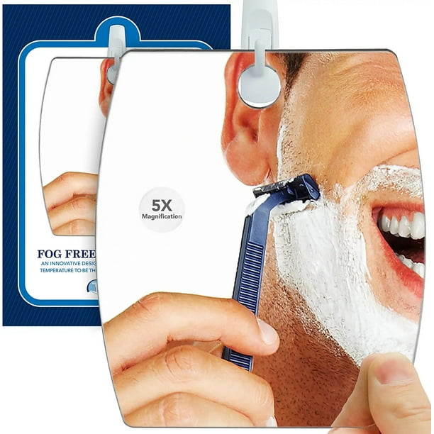 The Shave Well Company 5X Magnified FogFree Shower Mirror, Portable