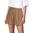 thumbnail image 2 of Loopsun Womens Summer Fashion Solid High Waist Sequin Loose Casual Daily Wear Shorts Gold, S, 2 of 4