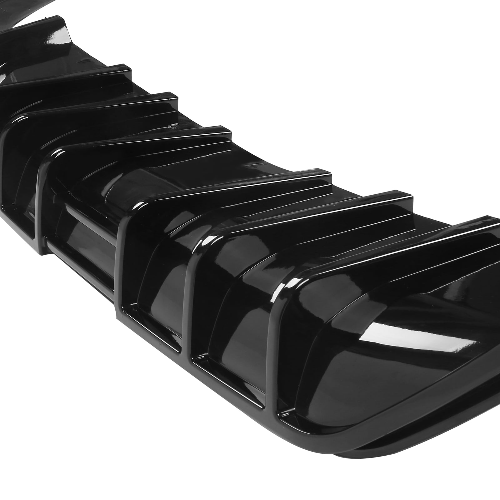 Ikon Motorsports Rear Bumper Lip Compatible with 2021-2024 Kia K5 GT-Line 3PCS Gloss Black Rear Diffuser Splitters Injection PP