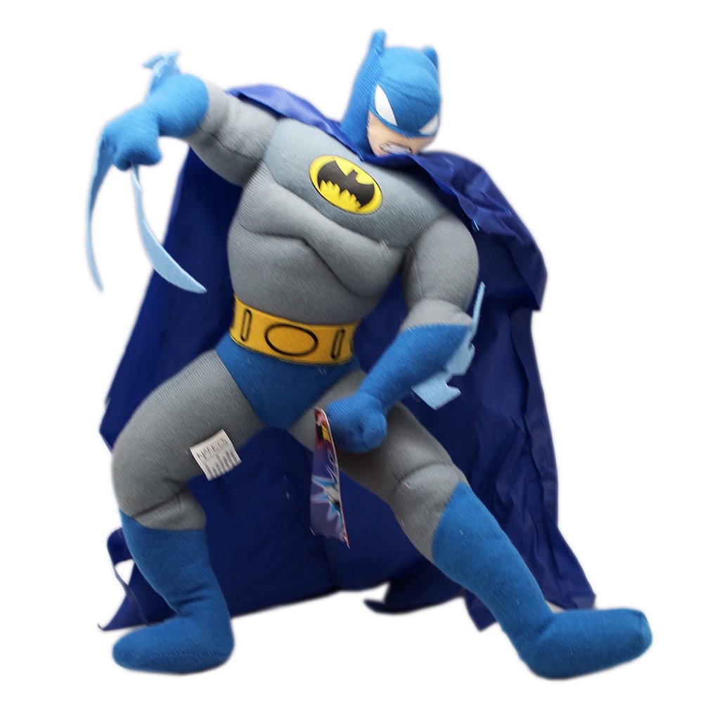 Batman Classic Gray/Blue Costume and Cape Kids Stuffed Toy (14in