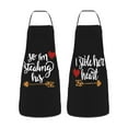 thumbnail image 2 of Youkk 2piece Cooking Aprons For Couples Gift Idea And Easy To Clean Protective Cool Gifts For Couples Black A, 2 of 6
