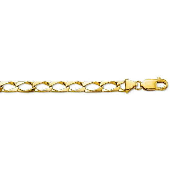 10k Yellow Gold Solid Polished Fancy Link Bracelet 8 Inch 5.75mm Lobster Claw Link Bracelet for Women