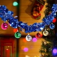 thumbnail image 5 of Hvmvliv Christmas Garland 66.93in Christmas Shiny Garlands Artificial Flower Ribbons with Hanging Balls Colorful Xmas Fake Rattan Decorations for Home Blue, 5 of 7