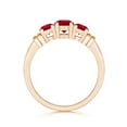 thumbnail image 2 of ANGARA Natural Vintage Style Three Stone Ruby Wedding Band in 14K Rose Gold for Women (Size-5mm) | July Birthstone, Birthday, Anniversary, Jewelry Gift for Women | Natural Ruby Ring, 2 of 9