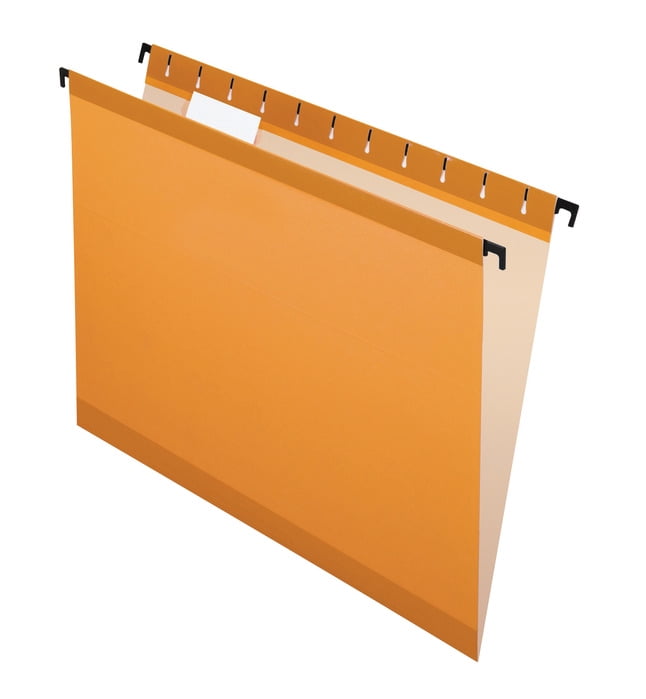 Pendaflex SureHook Polylaminate 1/5 Cut Hanging File Folder, Letter, Orange, Pack of 20