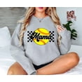 thumbnail image 4 of Softball Mama Sweatshirt for Women Yellow Checkered Softball Mom Sweater Gray Sweatshirt Adult Small, 4 of 6