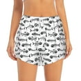 thumbnail image 2 of Pofeuu Fish Bones Print Women's Athletic Shorts Running Workout Shorts Tummy Control Quick Dry Gym Shorts with Pockets Double layer sports shorts-Medium, 2 of 7