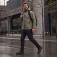 thumbnail image 2 of Youthup Men's Packable Hooded Long Coat - 3D Tailored Loose Fit Outdoor Commuter Jacket with Multiple Pockets, 2 of 13