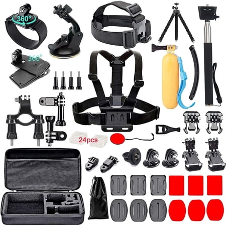 60 in 1 Camera Accessories Kit Compatible with GoPro Hero 13 12 11 10 9 8 7 6 /Session 5/Hero 4/3+/3/2/1 Insta360 DJI Osmo Action AKASO APEMAN Campark SJCAM