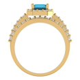 thumbnail image 4 of 2.22 ct Brilliant Emerald Cut Turquoise 14k Yellow Gold Halo Solitaire with Accents Engagement Bridal Wedding Ring Band Set size 5.25, 4 of 7