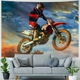 thumbnail image 4 of Orinice  3D Dirt Bike Tapestry Wall Hanging Motocross Racer Extreme Sports Tapestry for Kids Boys Teens Racing Motorcycle Wall Tapestry Motorbike Bedspread Large  50x40inch, 4 of 6