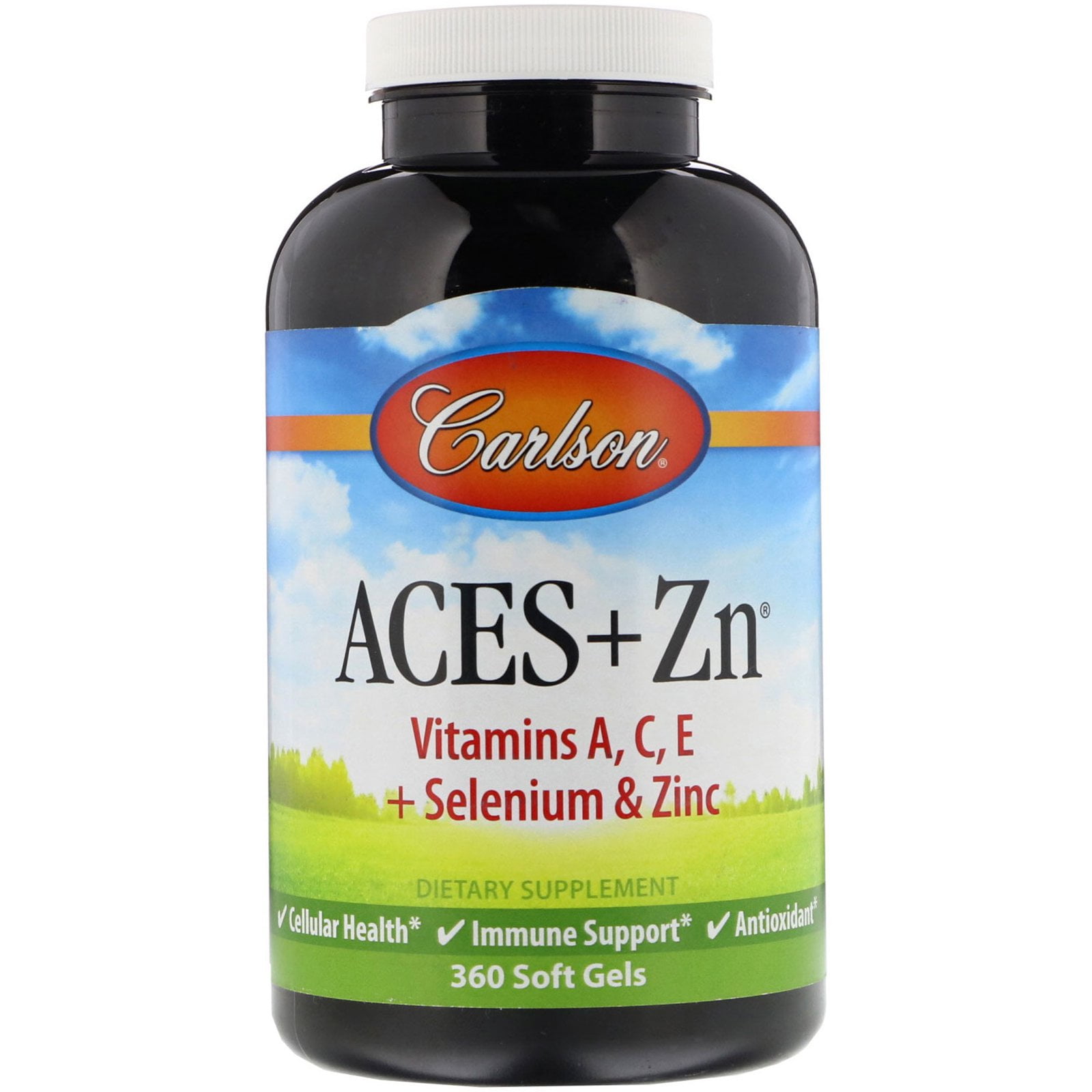 Carlson Labs ACES + Zn Vitamins A, C, E Plus Selenium and Zinc 360
