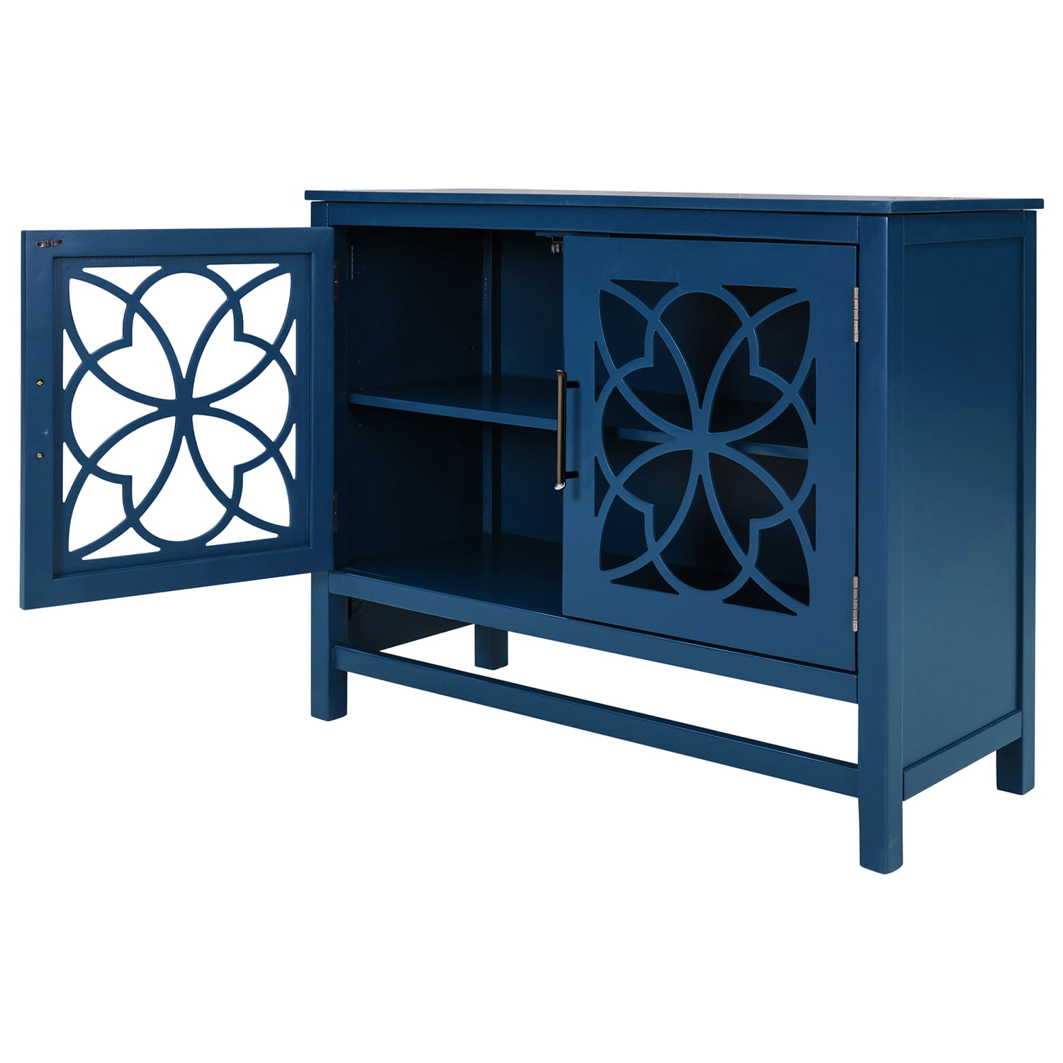 Kadyn Wood Storage Cabinet, Entryway Storage Cabinet with Doors and Adjustable Shelf, Floor Storage Cabinet for Living Room Entryway, Navy Blue Kadyn Wood Storage Cabinet, Entryway Storage Cabinet with Doors and Adjustable Shelf, Floor Storage Cabinet for Living Room Entryway, Navy Blue
