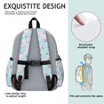 thumbnail image 5 of Multicolor Cat Head White Pattern Cute School Backpack with Padded Back and Adjustable Shoulder Straps 13.4"x11"x4.7", 5 of 5