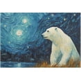 thumbnail image 4 of SKYSONIC Toiletry Mat Painting Polar Bear Print, Fluffy Plush Absorbent Bath Rugs Carpet with Non Slip Bottom for Bathroom Floor Toilet Tub and Shower, 4 of 7