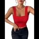 thumbnail image 1 of Top Corto Sexy Sin Mangas Ajustado con Tirantes Básicos para Mujer 2025 Rojo L, 1 of 7