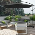 thumbnail image 3 of Devoko 10 Ft Patio Offset Cantilever Umbrella Outdoor Market Hanging Umbrellas with Crank & Cross Base, Black, 3 of 8