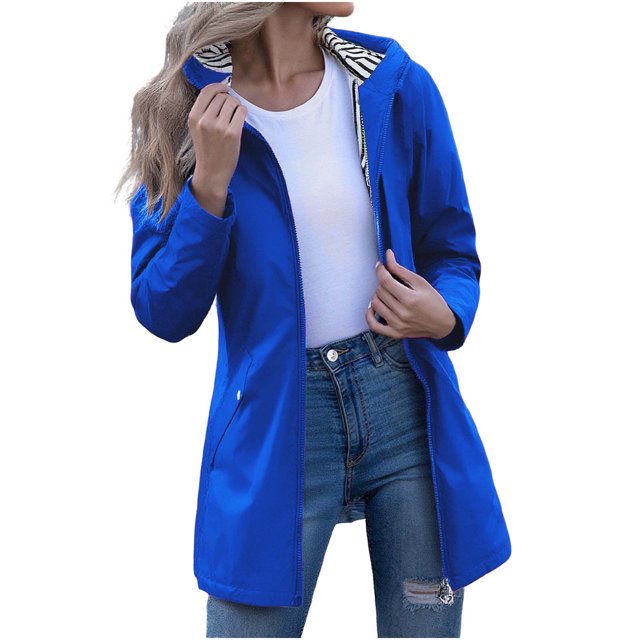 HongQid Imperméable Femme Long à Capuche Trench Doublé Coupe-Vent Veste de Voyage