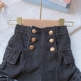 thumbnail image 6 of Teylalorva Girls Denim Shorts, Summer Casual Trendy Side Drawstring High Rise Kids 2026 Jean Shorts Black Size 1, 6 of 8