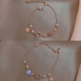 thumbnail image 3 of Charm Girl Conjunto de pulsera de estrella y luna de color dorado, moda geométrica simple para mujer, pulseras de cadena de aleación elegantes populares, joyería, juego de 4 piezas ER, 3 of 5