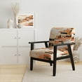 thumbnail image 2 of Designart "Abstractions Symétriques Pêche Noir Expression" Chaise d'Appoint Rembourrée Cubisme Pêche - Fauteuil Moderne pour Chambre, 2 of 7