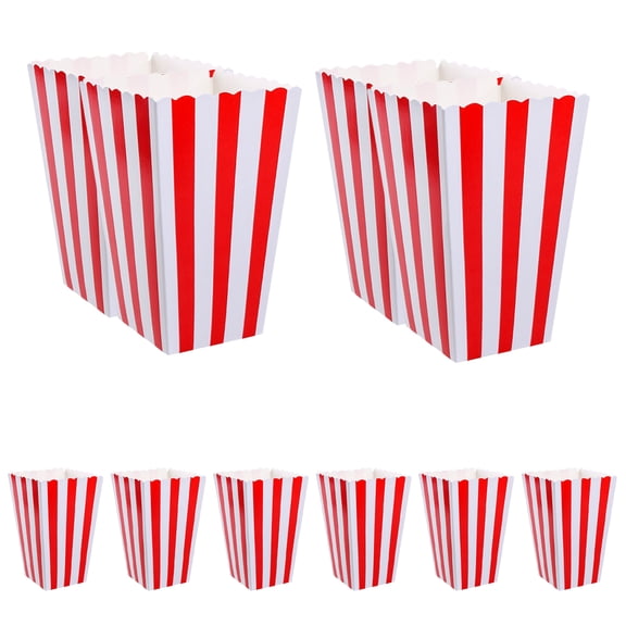 YOSADIER Red Popcorn Buckets Set of 10, Snack and Party Containers for Popcorn, Treats, and More