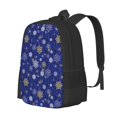 thumbnail image 1 of Fotbe Golden Snowflakes Royal Blue Pattern Student Backpack –School backpack Large Capacity Durable and Ergonomic Backpack with Laptop Compartment and Multiple Pockets, 1 of 6