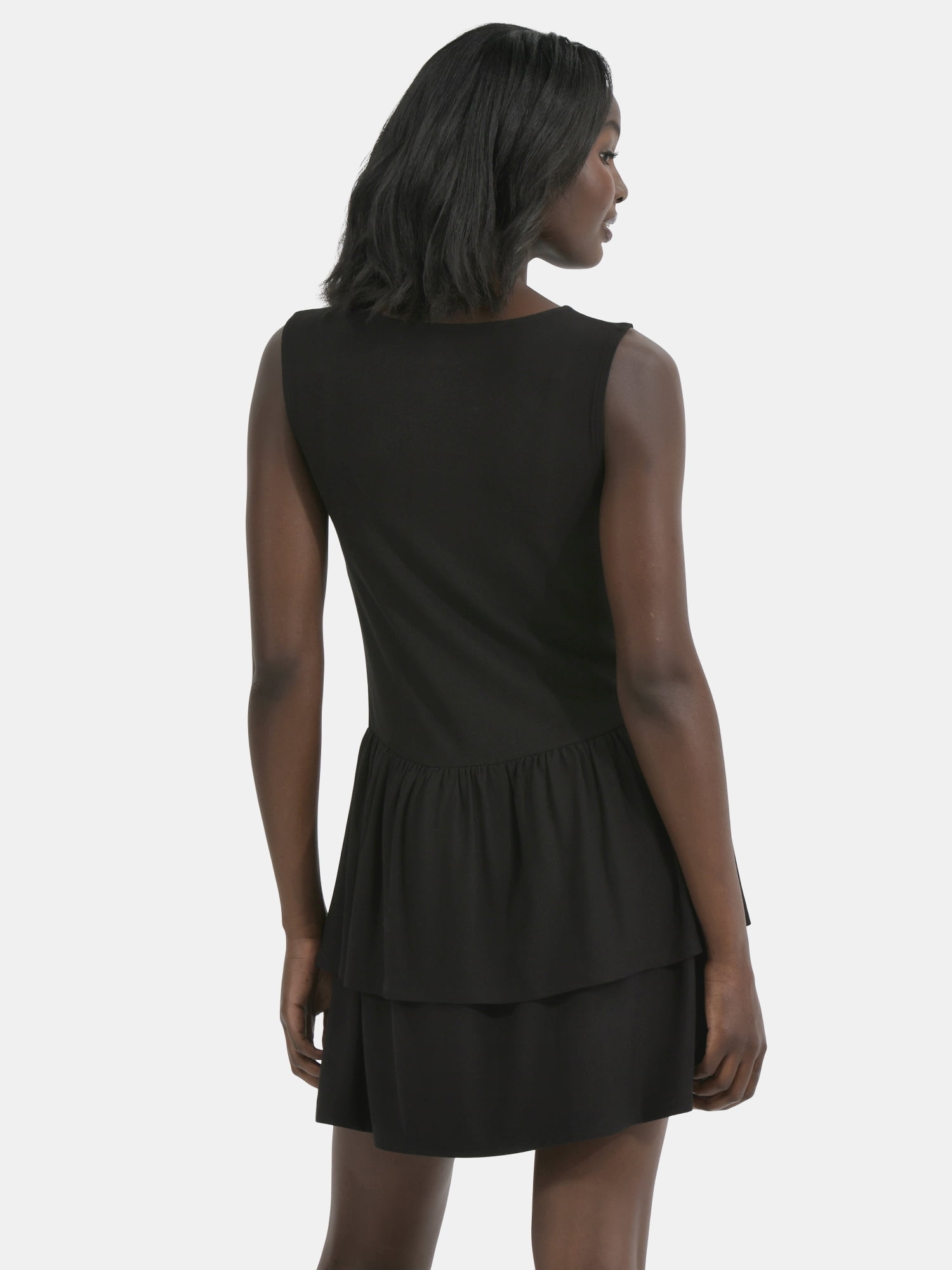 Time and Tru Women's Ruffle Knit Mini Dress, XS-XXXL