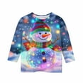 thumbnail image 5 of YUNAFFT Girls Christmas Print Casual 3/4 Sleeve Round-Neck Blouses & Shirts Cotton-Like Comfort Fit Elastic 4-14Y, 5 of 7