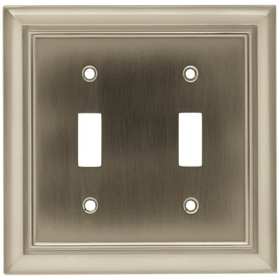 Franklin Brass 171910 Architectural Double Toggle Switch Plate/ Cover, Satin Nickel, 1-Pack