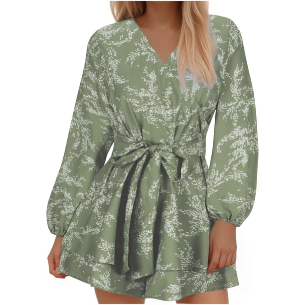 Mujeres Pantalones Cortos Casual, Floral V-Cuello Sudadera Romper, Cintura Elástica de Moda con Bolsillos Verano