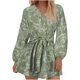 thumbnail image 1 of Mujeres Pantalones Cortos Casual, Floral V-Cuello Sudadera Romper, Cintura Elástica de Moda con Bolsillos Verano, 1 of 5